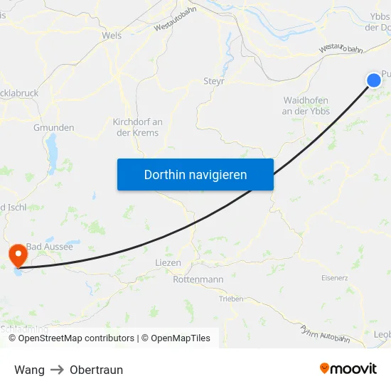 Wang to Obertraun map