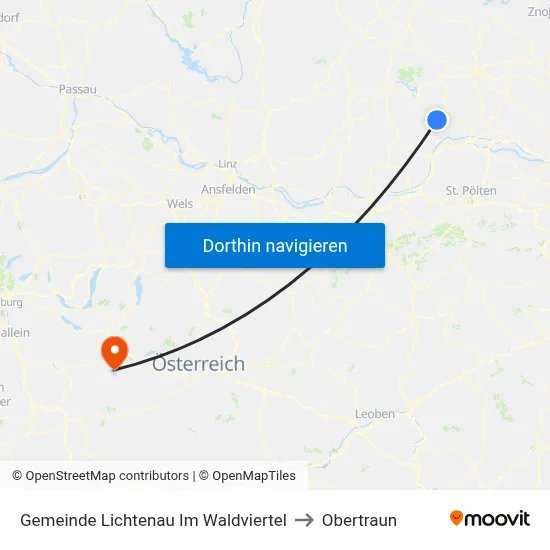 Gemeinde Lichtenau Im Waldviertel to Obertraun map
