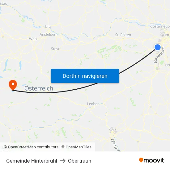 Gemeinde Hinterbrühl to Obertraun map