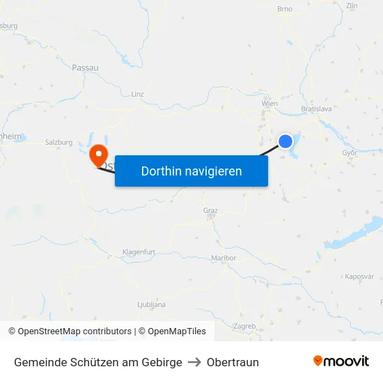 Gemeinde Schützen am Gebirge to Obertraun map