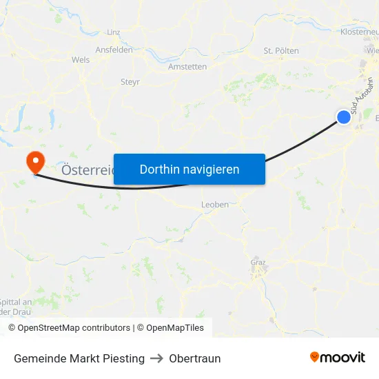 Gemeinde Markt Piesting to Obertraun map