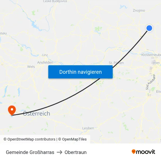 Gemeinde Großharras to Obertraun map