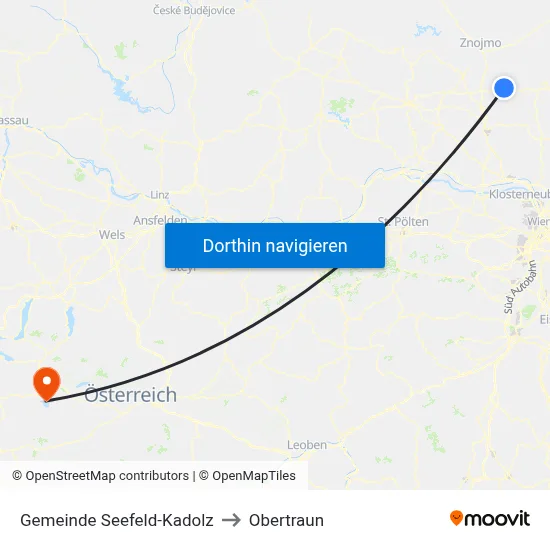 Gemeinde Seefeld-Kadolz to Obertraun map
