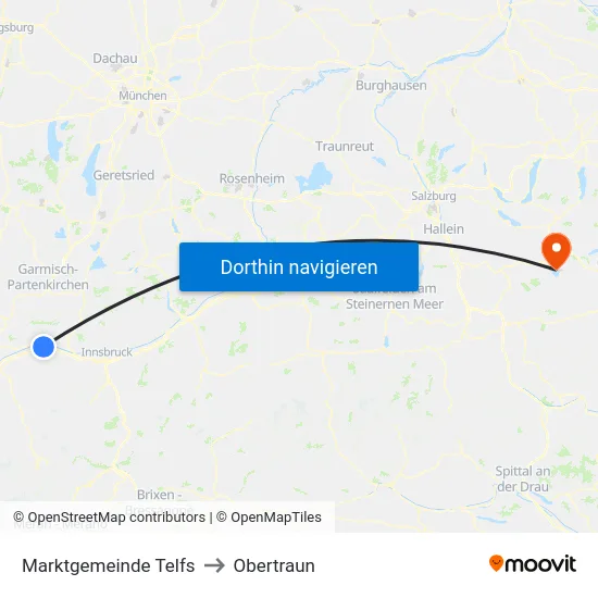 Marktgemeinde Telfs to Obertraun map