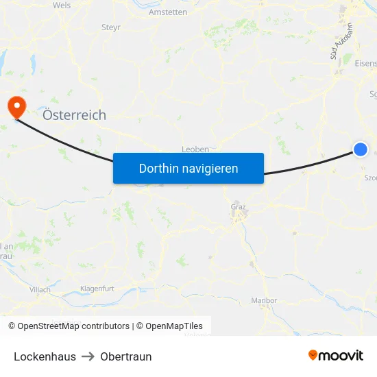 Lockenhaus to Obertraun map