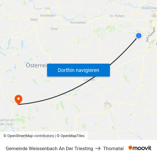 Gemeinde Weissenbach An Der Triesting to Thomatal map