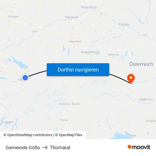 Gemeinde Göfis to Thomatal map