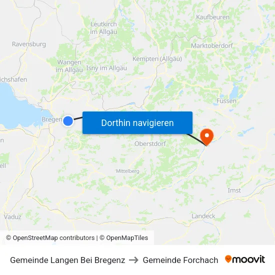 Gemeinde Langen Bei Bregenz to Gemeinde Forchach map