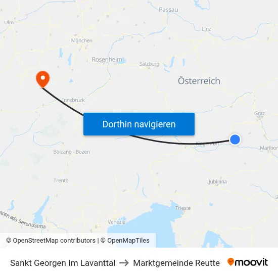 Sankt Georgen Im Lavanttal to Marktgemeinde Reutte map