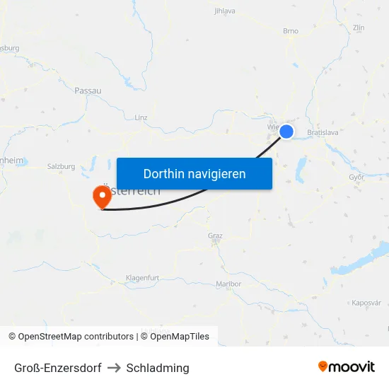 Groß-Enzersdorf to Schladming map