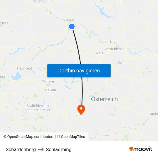 Schardenberg to Schladming map