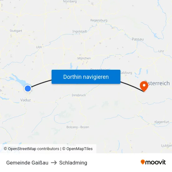 Gemeinde Gaißau to Schladming map