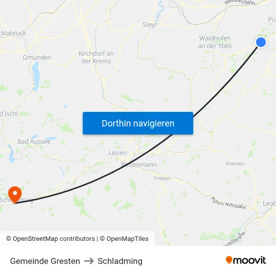 Gemeinde Gresten to Schladming map