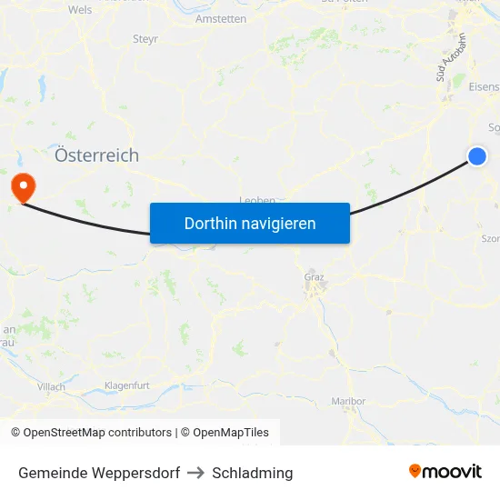 Gemeinde Weppersdorf to Schladming map
