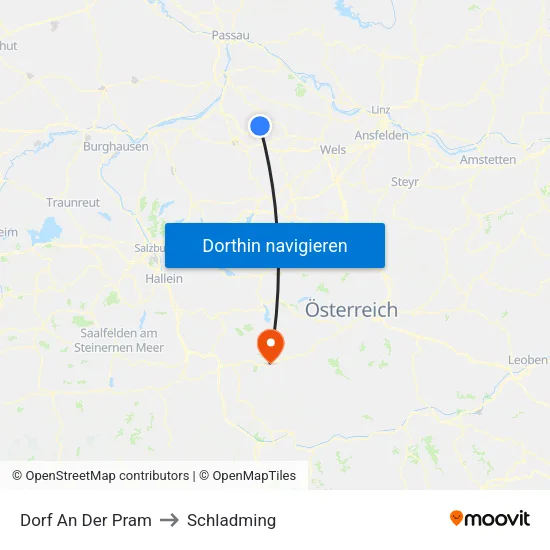 Dorf An Der Pram to Schladming map