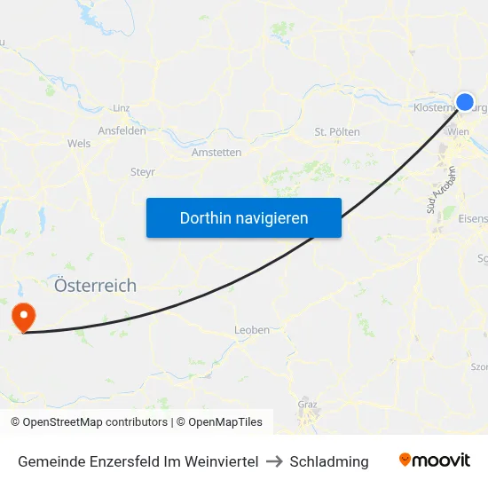 Gemeinde Enzersfeld Im Weinviertel to Schladming map