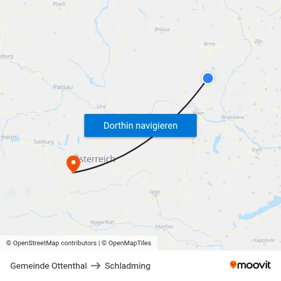 Gemeinde Ottenthal to Schladming map