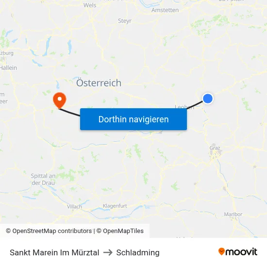 Sankt Marein Im Mürztal to Schladming map