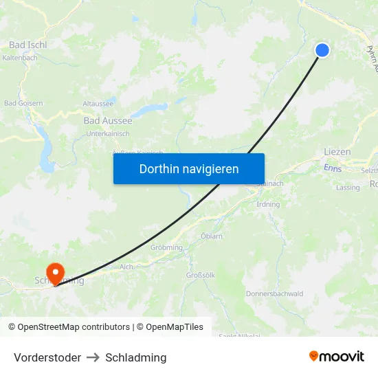 Vorderstoder to Schladming map