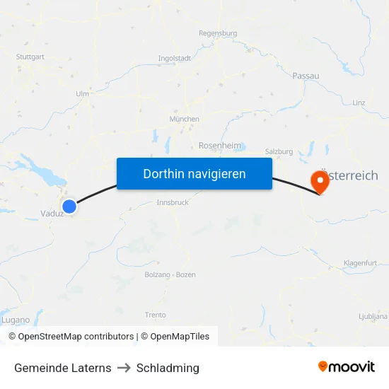 Gemeinde Laterns to Schladming map