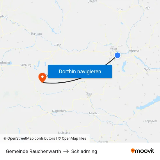 Gemeinde Rauchenwarth to Schladming map