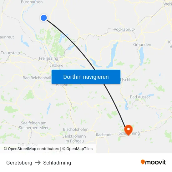 Geretsberg to Schladming map