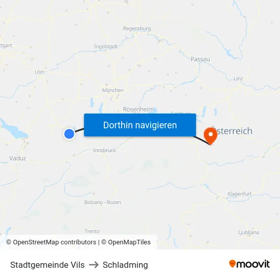 Stadtgemeinde Vils to Schladming map