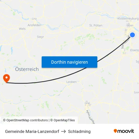 Gemeinde Maria-Lanzendorf to Schladming map