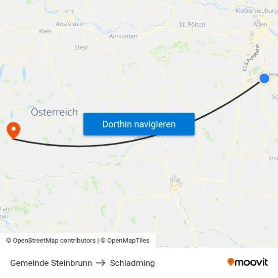 Gemeinde Steinbrunn to Schladming map