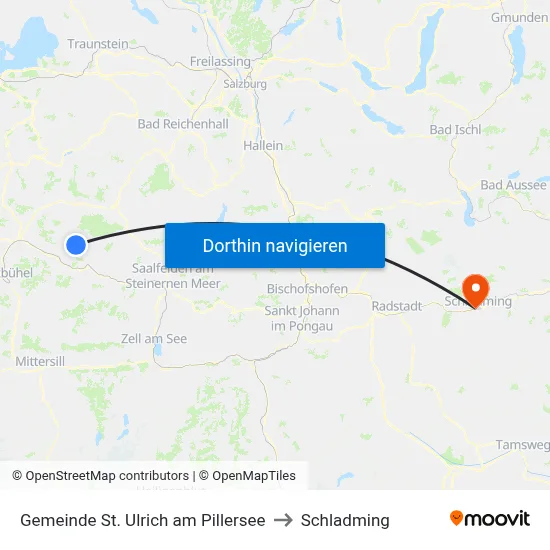 Gemeinde St. Ulrich am Pillersee to Schladming map