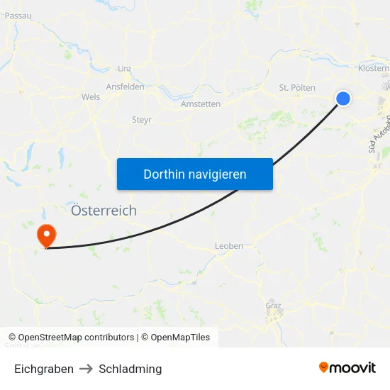 Eichgraben to Schladming map