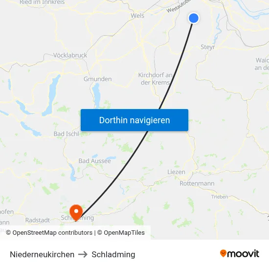 Niederneukirchen to Schladming map