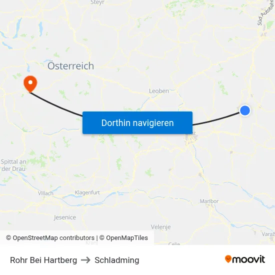 Rohr Bei Hartberg to Schladming map