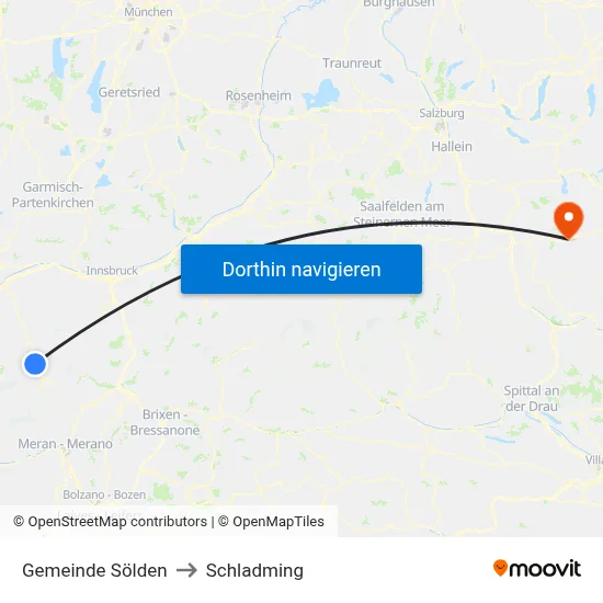 Gemeinde Sölden to Schladming map