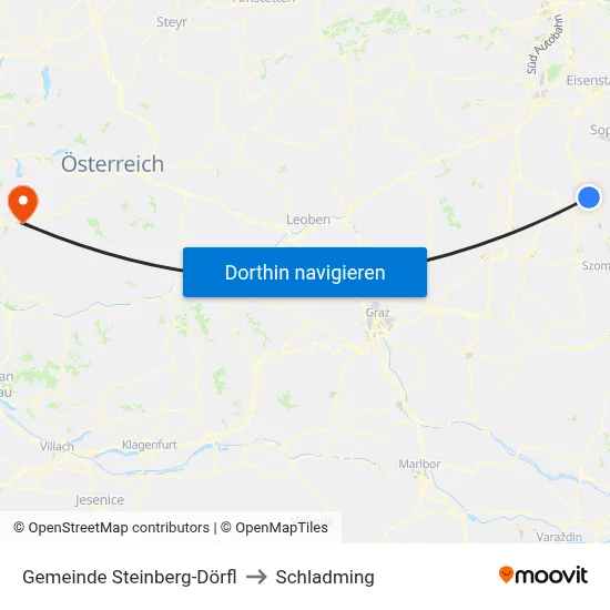 Gemeinde Steinberg-Dörfl to Schladming map