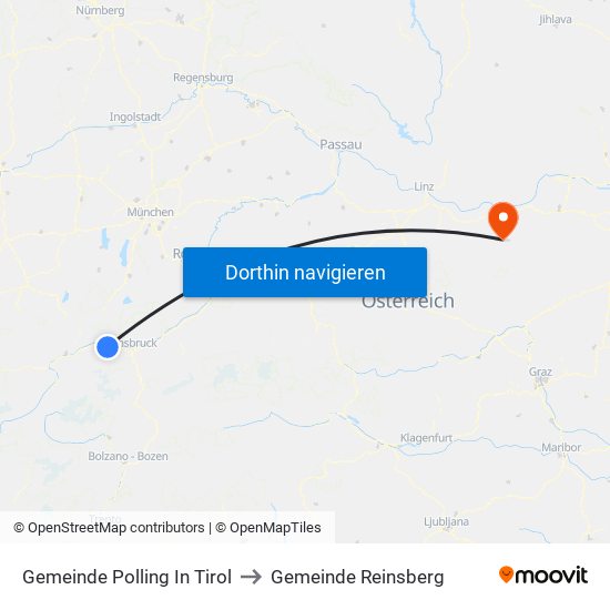 Gemeinde Polling In Tirol to Gemeinde Reinsberg map