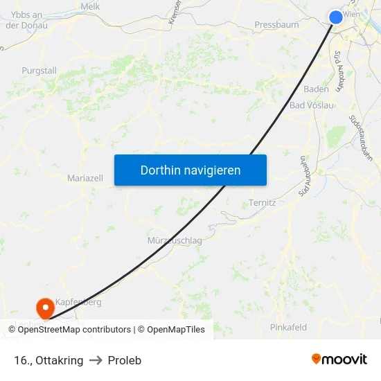 16., Ottakring to Proleb map