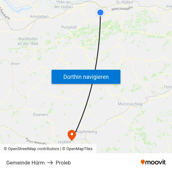 Gemeinde Hürm to Proleb map