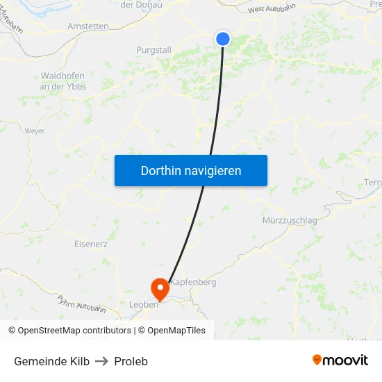 Gemeinde Kilb to Proleb map