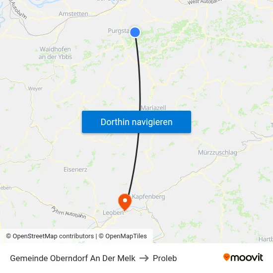 Gemeinde Oberndorf An Der Melk to Proleb map