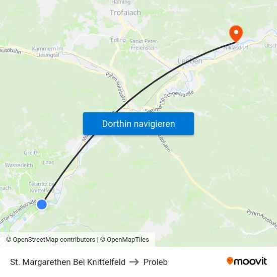 St. Margarethen Bei Knittelfeld to Proleb map