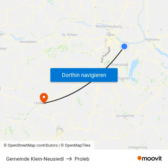 Gemeinde Klein-Neusiedl to Proleb map
