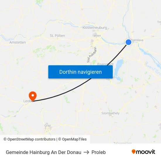 Gemeinde Hainburg An Der Donau to Proleb map