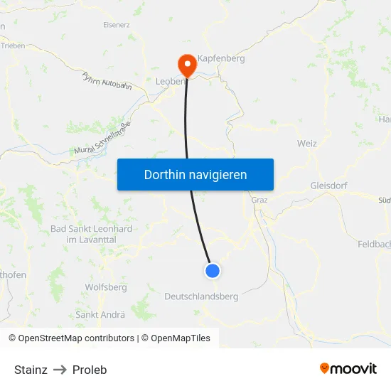 Stainz to Proleb map