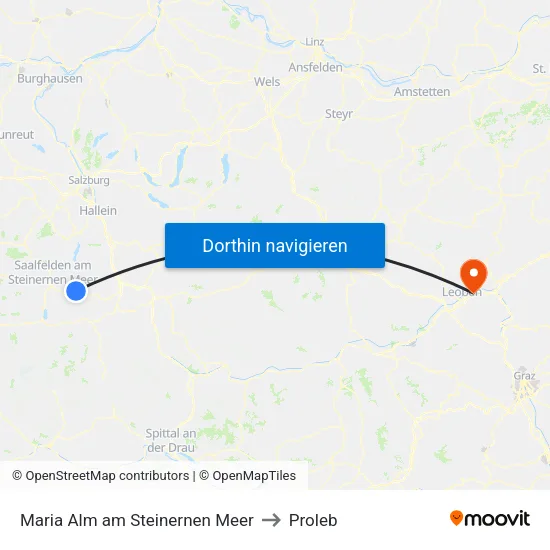 Maria Alm am Steinernen Meer to Proleb map