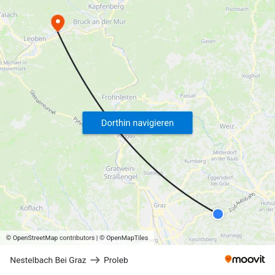 Nestelbach Bei Graz to Proleb map