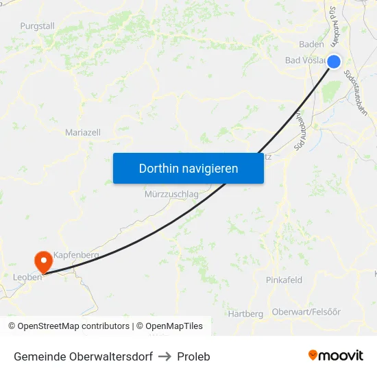 Gemeinde Oberwaltersdorf to Proleb map