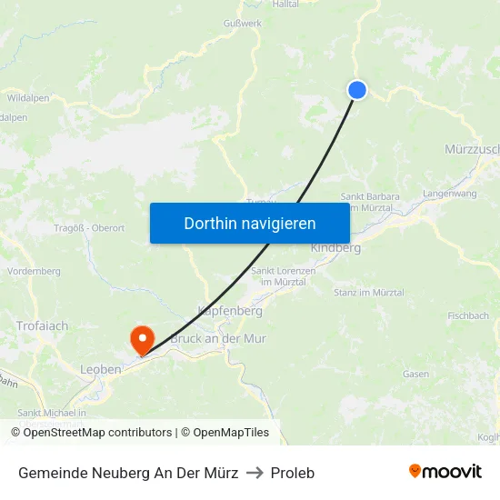 Gemeinde Neuberg An Der Mürz to Proleb map