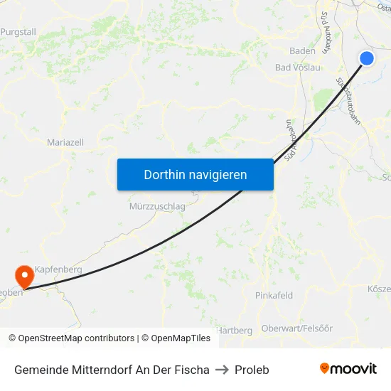 Gemeinde Mitterndorf An Der Fischa to Proleb map