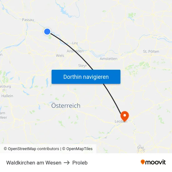 Waldkirchen am Wesen to Proleb map